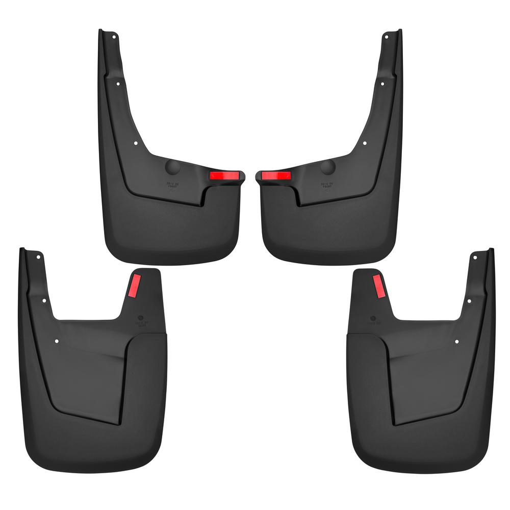 19-C RAM 1500 EXCL OEM FENDER FLARES BLACK FRONT AND REAR WHEEL FRONT AND REAR MUD GUARD SET