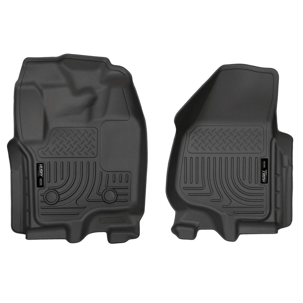 12-16 SUPER DUTY F250/F350/F450 W/DS FOOT REST W/O MAN SHIFTER FRONT FLOOR LINERS BLACK