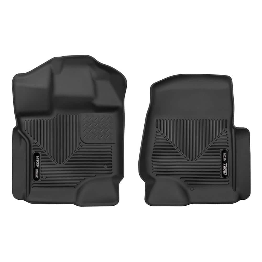 17C SUPER DUTY F250/F350/F450 CREW CAB FRONT FLOOR LINERS XACT CONTOUR SERIES BLACK