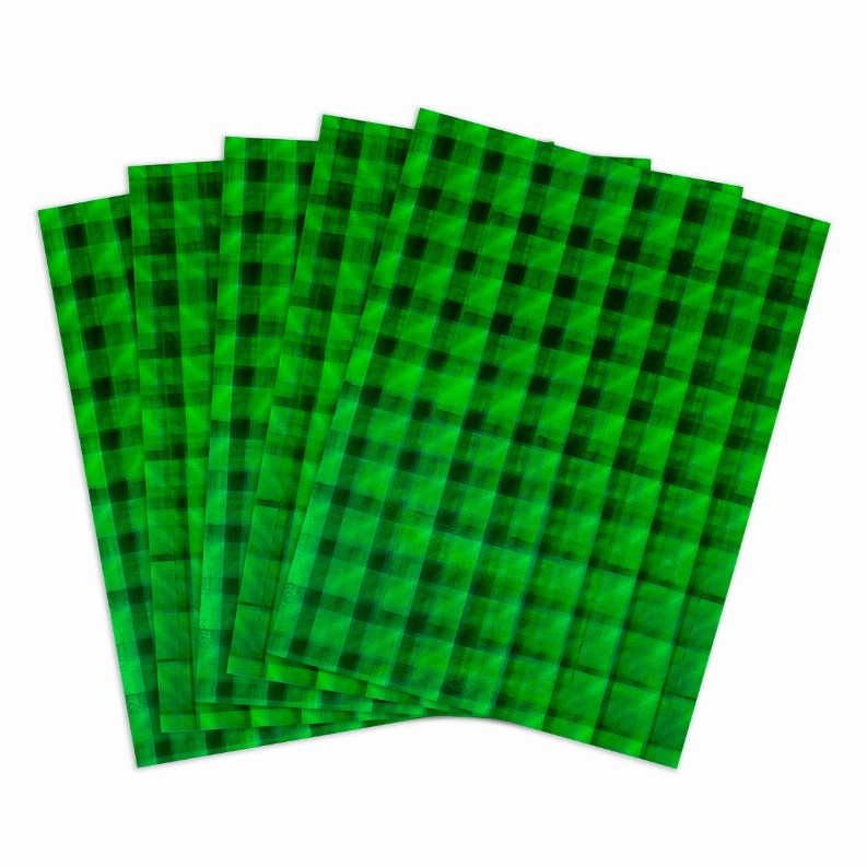 Holographic Card Stock - 8.5inx11inGreenPlaid