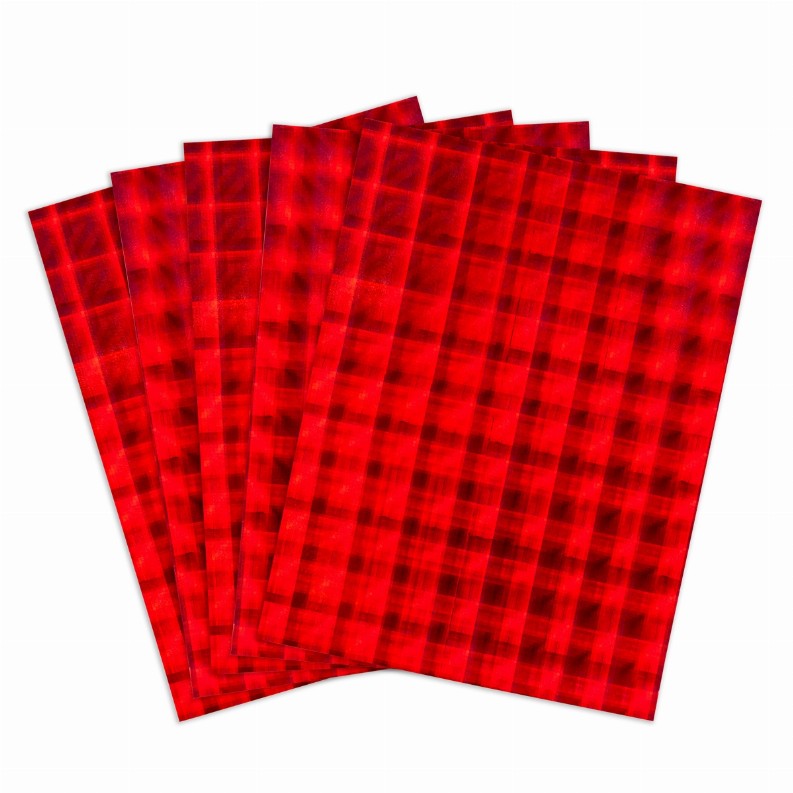 Holographic Card Stock - 8.5inx11inRedPlaid