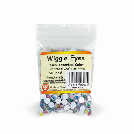 Wiggle Eyes - Paste On - 7 mm Assorted