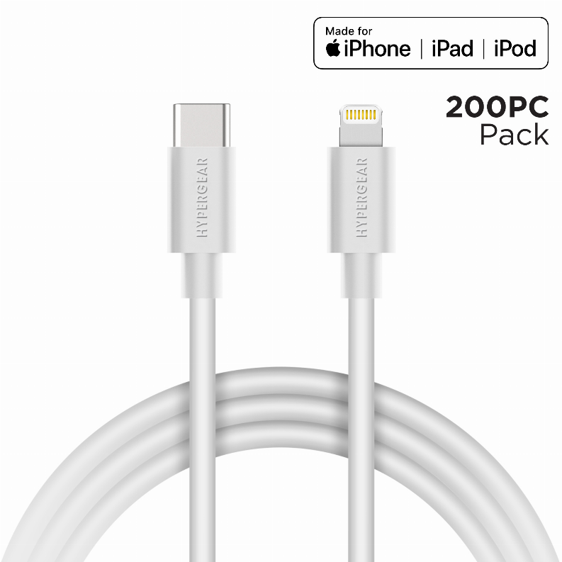  USB-C to MFi Lightning Cable 3ft -  200 Pieces