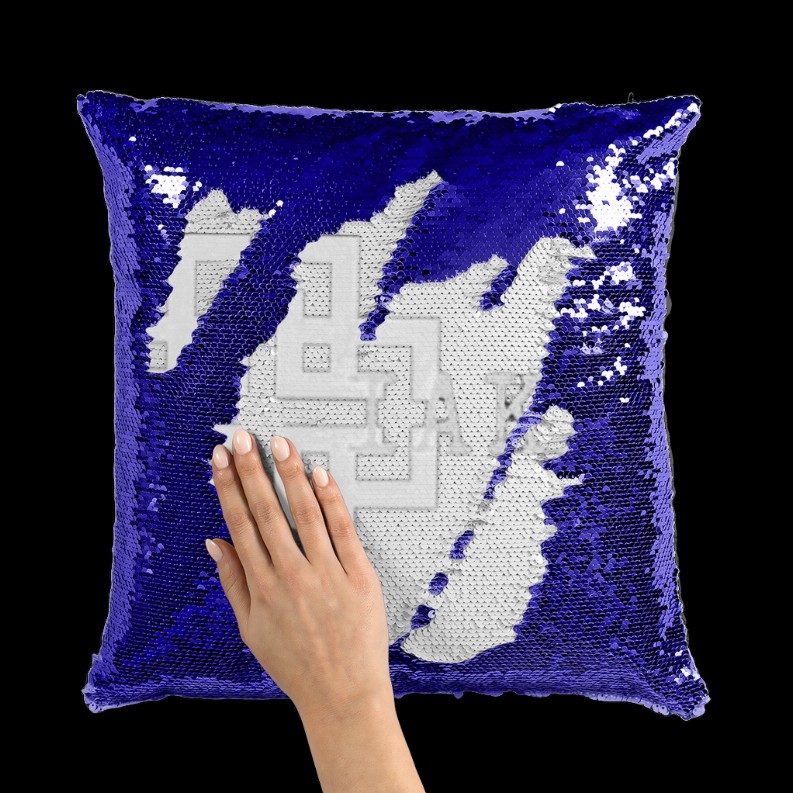 KAM S9 Sequin Cushion Cover      Navy / White Navy / White