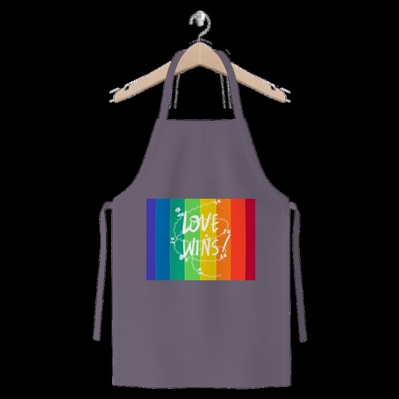 Love Wins Premium Jersey Apron     Dark Grey