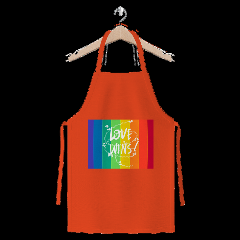 Love Wins Premium Jersey Apron     Orange