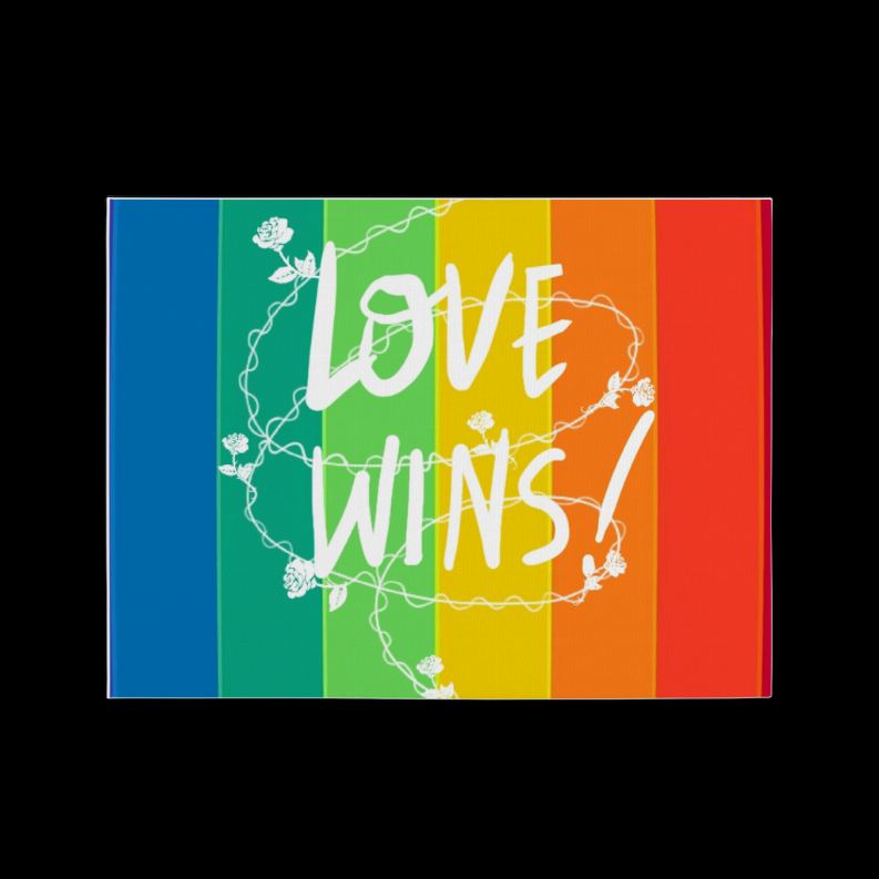 Love Wins Premium Stretched Canvas  12x12"   Matte