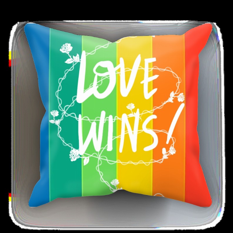 Love Wins Sublimation Cushion Cover   23.6"x23.6"    Satin