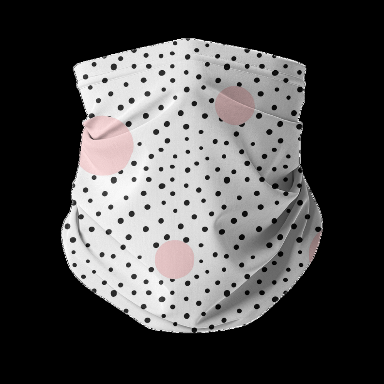 PRETTY Neck Gaiter   M/L   Black/White/Pink 2 Layer