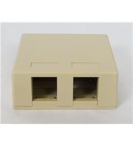 Surface Mount Box- 2-Port- 25Pk- Ivory