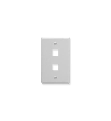 Faceplate- Oversized- 2-Port- White