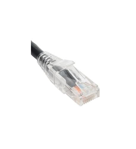 PATCH CORD- CAT5e- CLEAR BOOT- 1' BLACK