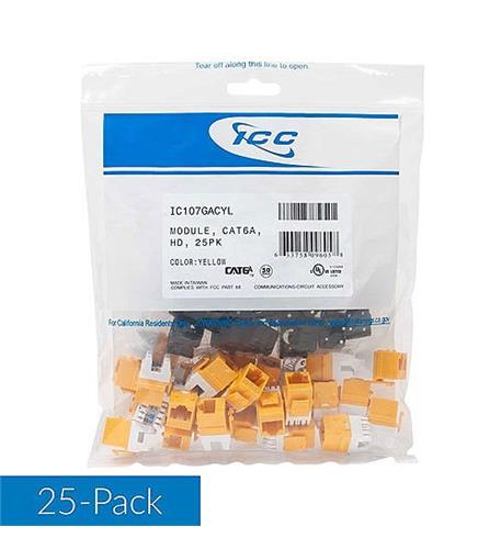 MODULE- CAT6A- HD- 25PK- YELLOW