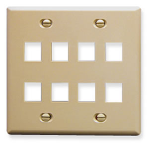 IC107FD8IV - 8 Port Face Ivory- 2-Gang