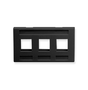 Faceplate- Furniture- 3-Port- Black