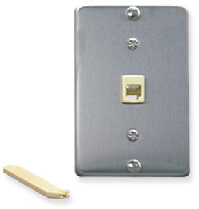 Wall Plate IDC 6P6C STAINLESS STEEL