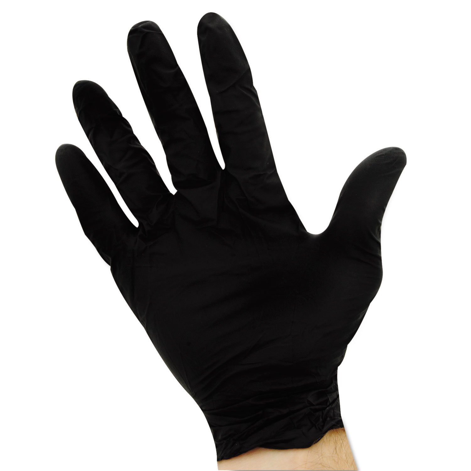 Impact ProGuard Disposable Nitrile Gloves, Powder-Free, Black, Medium, 100/Box 