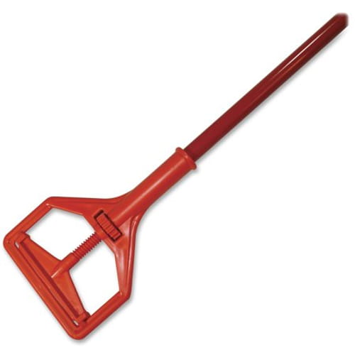 Janitor Style Screw Clamp Mop Handle, Fiberglass, 64", Safety Orange