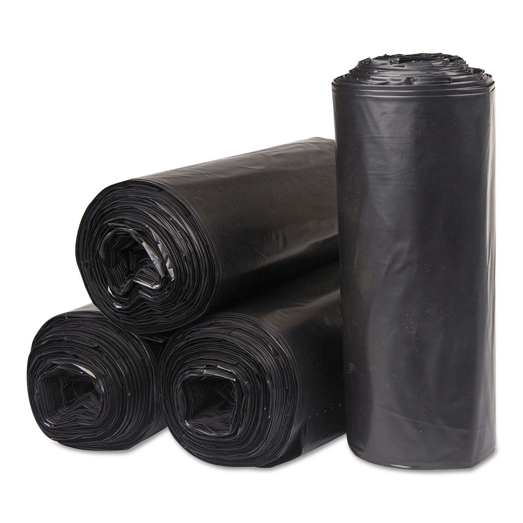 Institutional Low-Density Can Liners, 30gal, .58mil, 30x36, Black, 25/RL,10RL/Case