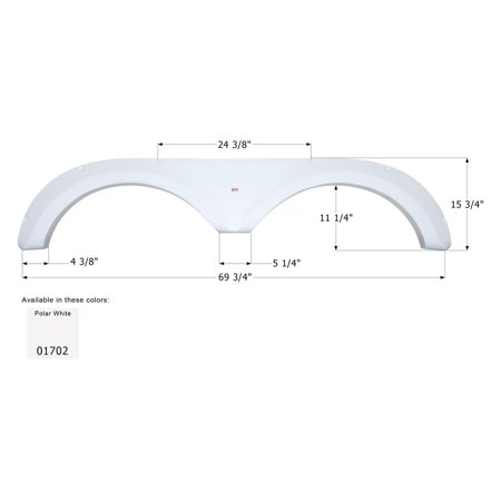 FENDER SKIRT, TANDEM, JAYCO, FS1702, POLAR WHITE