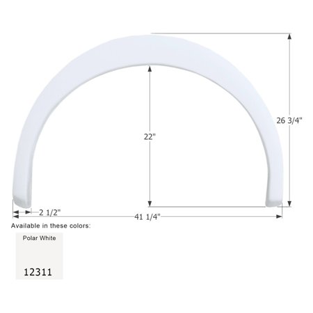 FENDER SKIRT, SINGLE, COACHMEN, FS2311, UNPAINTED SMOOTH