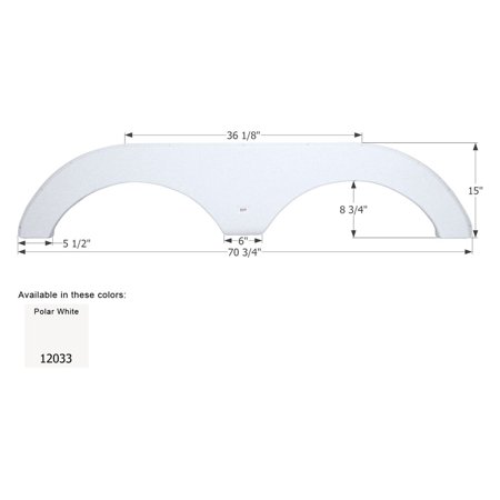 FENDER SKIRT, TANDEM, FOREST RIVER, FS2033, POLAR WHITE