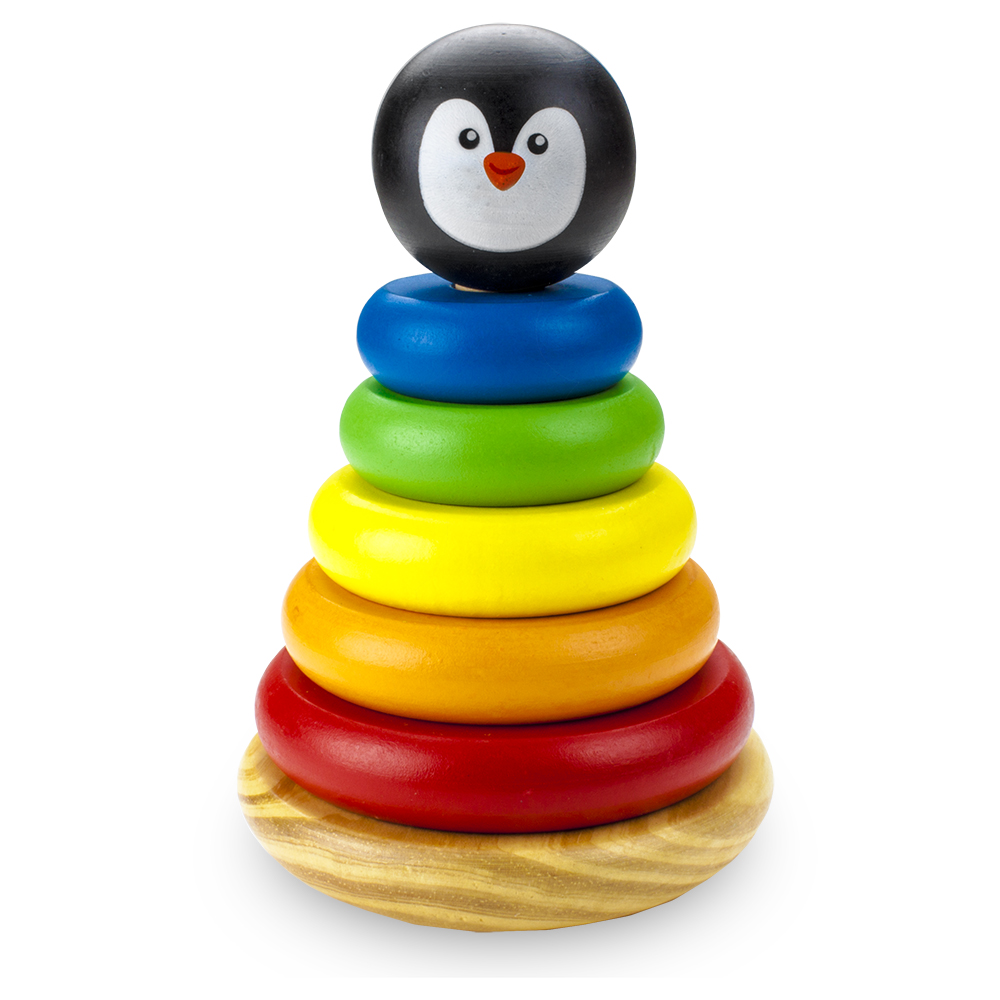 Wooden Wonders Rainbow Rings Stacking Tower