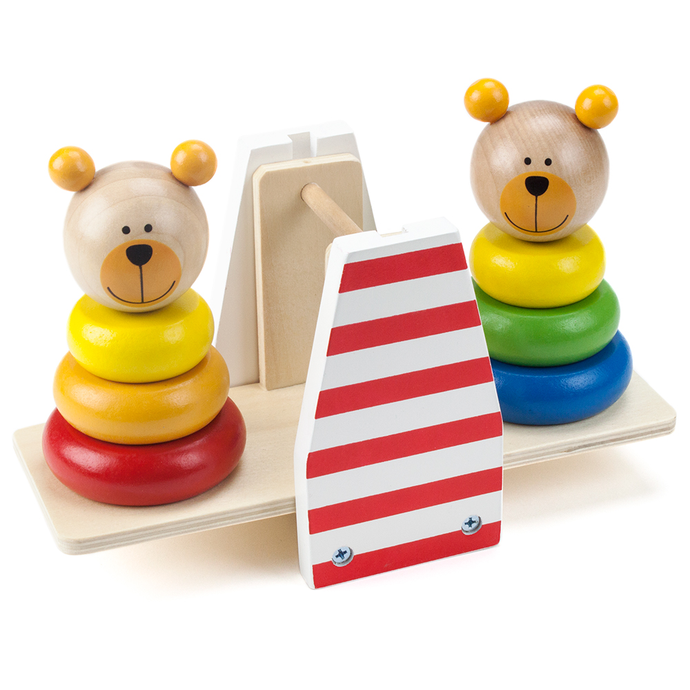 Wooden Wonders Balancing Bears Stacking See-Saw