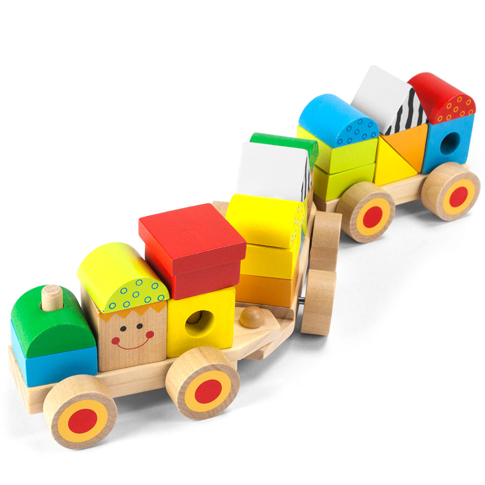 Wooden Wonders Bold & Brilliant Stacking Train
