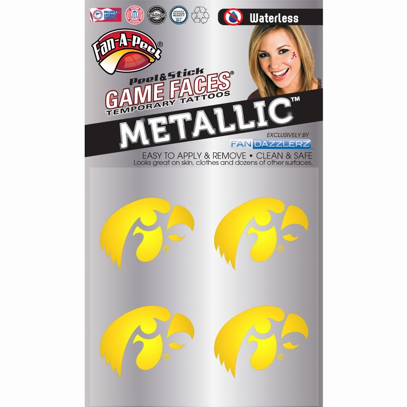 Metallic Peel & Stick Fan-A-Peel / Gamesfaces 1.25" Iowa 