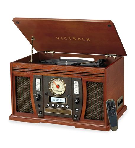 Aviator 8-in-1 Bluetooth Turntable Mahog