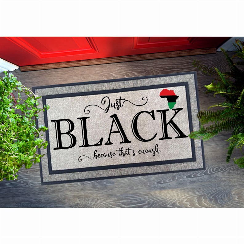 Just Black Because That's Enough Door Mat