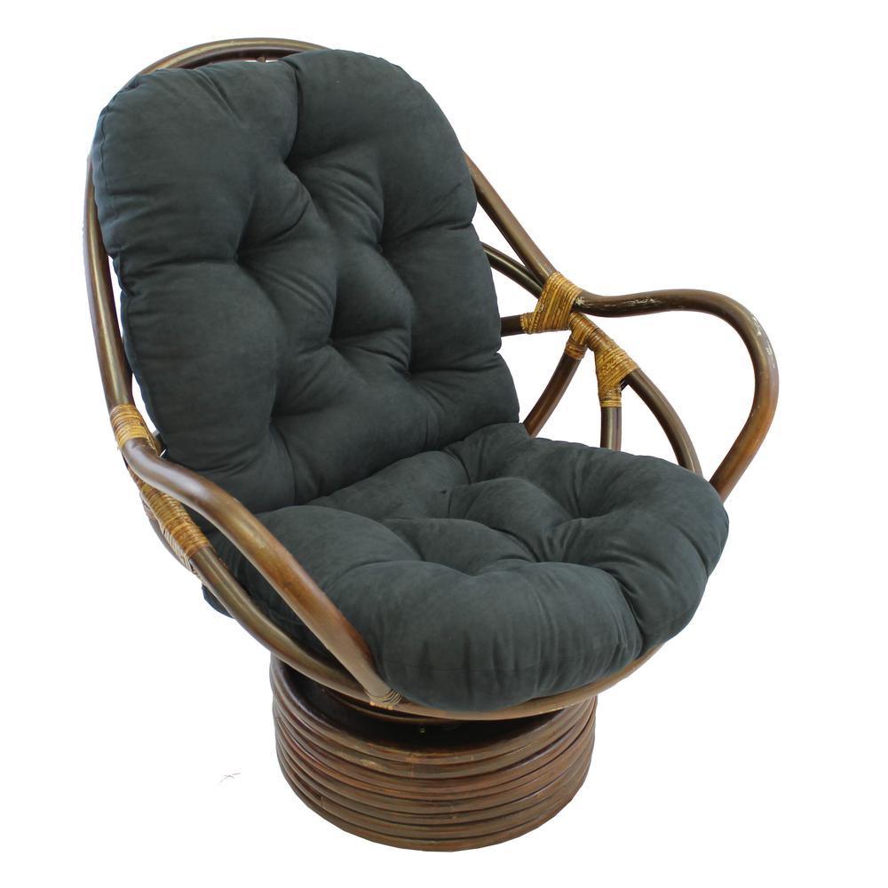 Rattan Swivel Rocker with Micro Suede Cushion