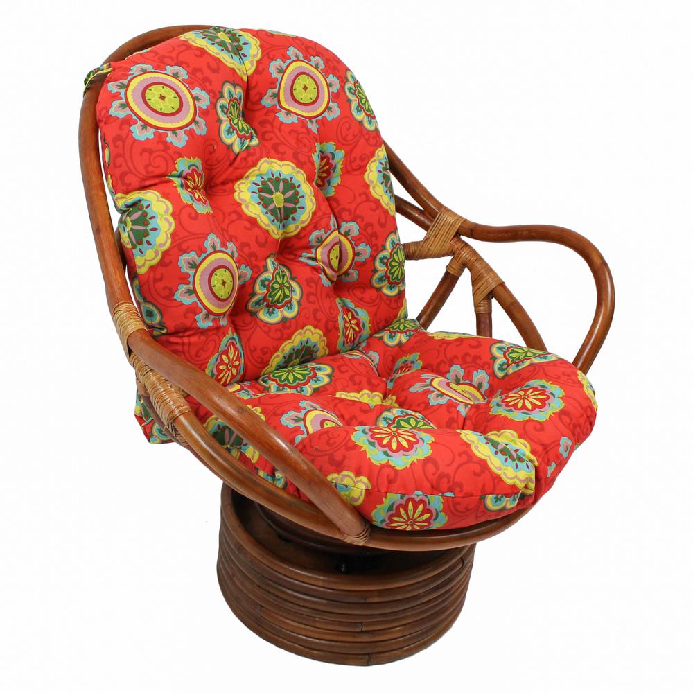 Rattan Swivel Rocker with Outdoor Fabric Cushion, Farrington Terrace Granadine