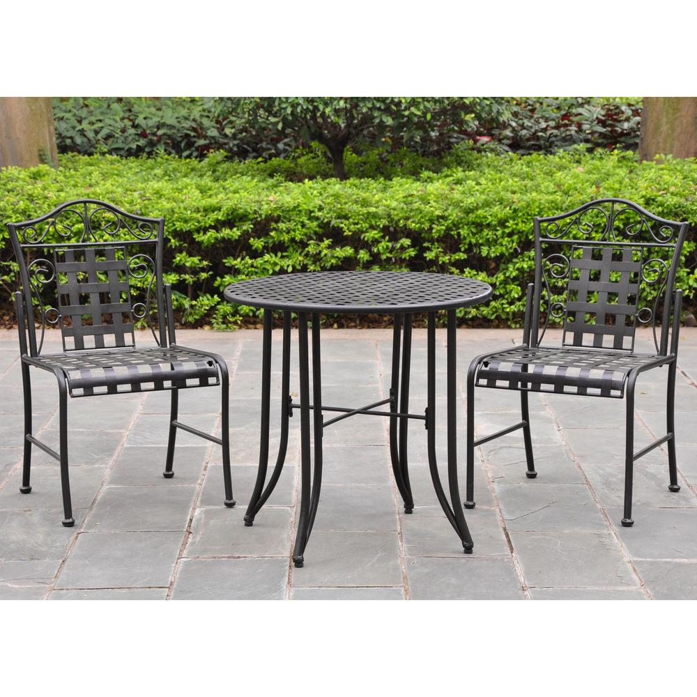 Set of Three Mandalay Iron Bistro Set