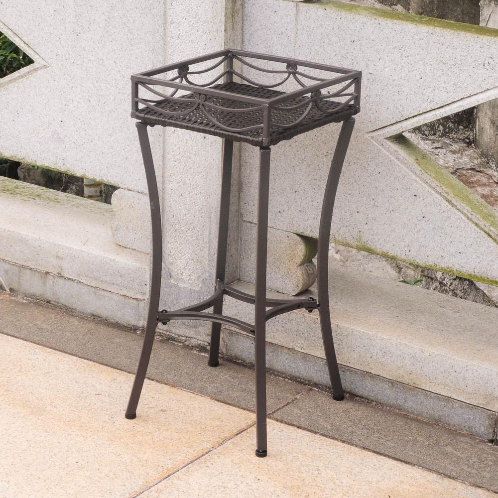 Valencia Resin Wicker/Steel Square Plant Stand