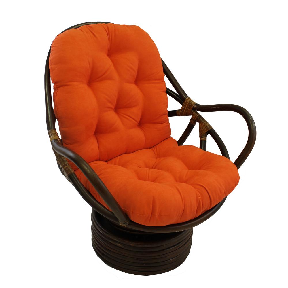 Rattan Swivel Rocker with Micro Suede Cushion