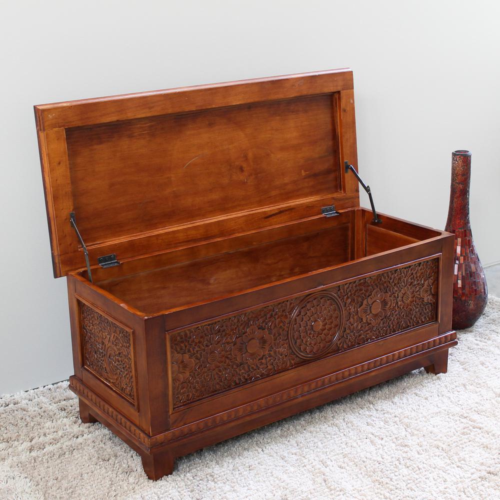 Windsor Carved Wood Trunk