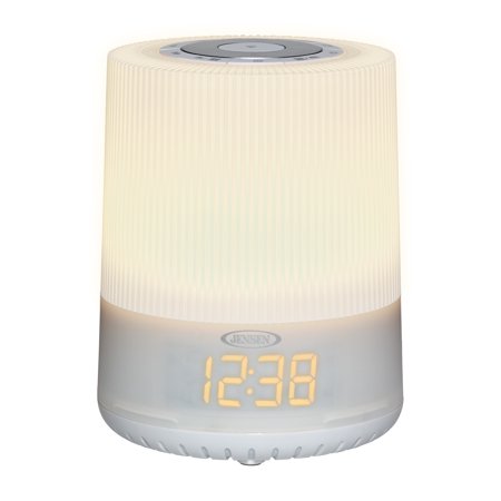 JENSEN JCR-360 MOOD LAMP CLOCK RADIO WITH USB CHARGING