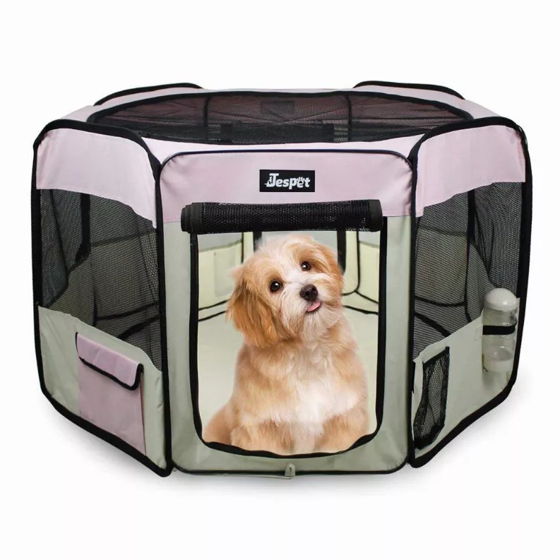 JESPET Pet Dog Playpens 36", 45" & 61" Portable Soft Dog Exercise Pen Kennel with Carry Bag for Puppy Cats Kittens Rabbits, Indo