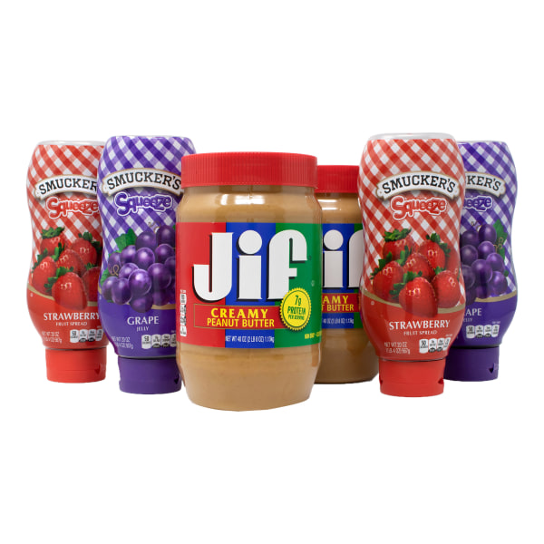 Peanut Butter and Jelly Bundle, (2) 40 oz Peanut Butter/(4) 20 oz Jelly, 6/Pack, Delivered in 1-4 Business Days