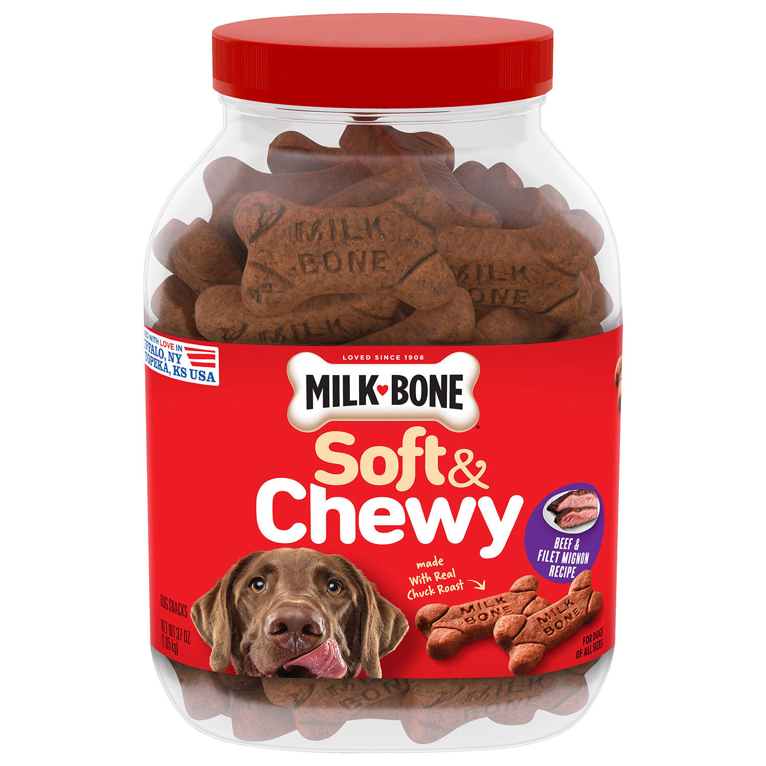 Soft and Chewy Beef Dog Treats, 2 lb, 5 oz Tub, Delivered in 1-4 Business Days