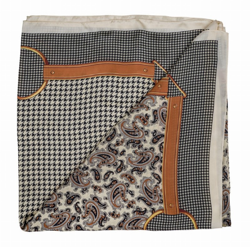 AWST Int'l. Paisley/Houndstooth Snaffle Bits Silky Scarf