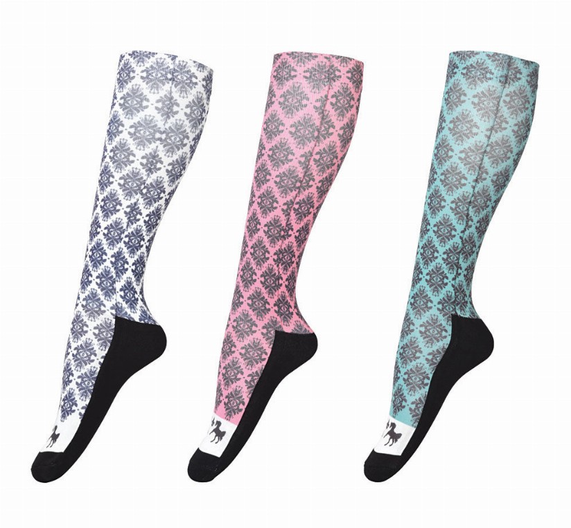 Equine Couture Ladies Tara Technical Padded Knee Hi Boot Socks - 3 Pack