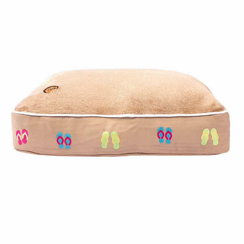 Halo Flip Flops Rectangular Dog Bed - S Safari