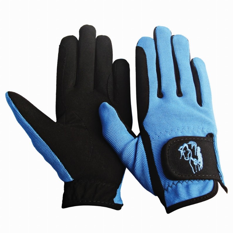 TuffRider Children's Performance Riding Gloves  L  Sky Blue 