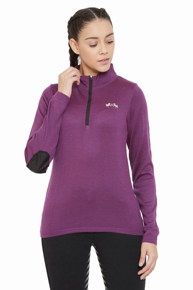 Equine Couture Ladies Fjord Sweater  XXL  DKPURPLE 