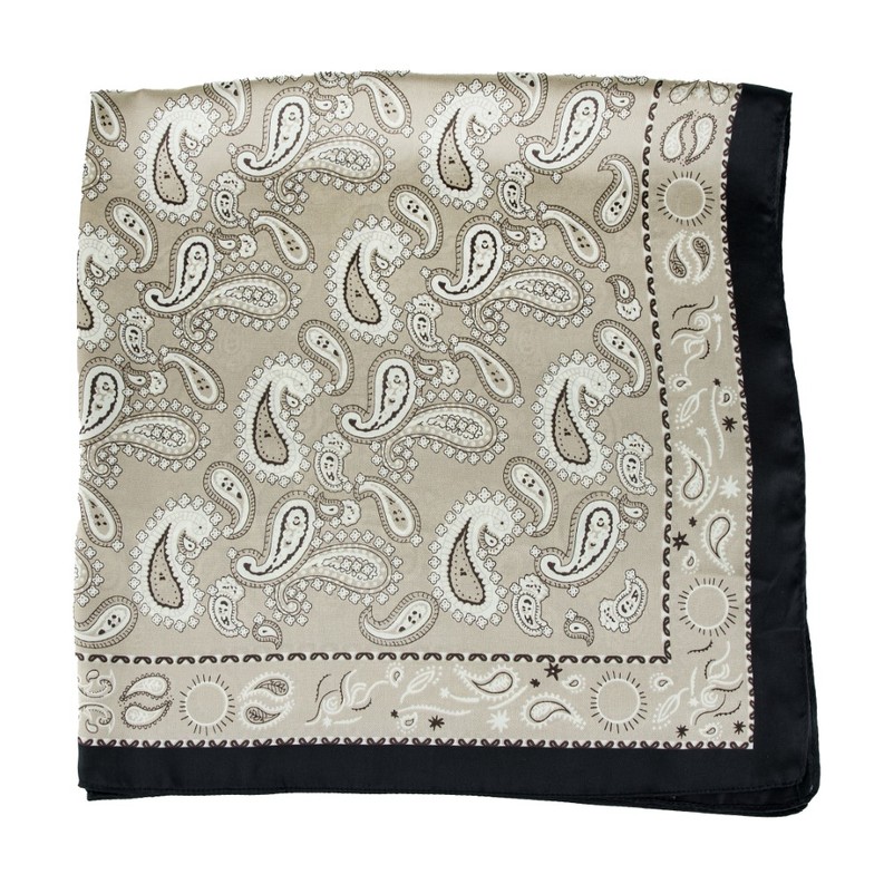 AWST Int'l Paisley Wild Rag  28" x 28" Beige