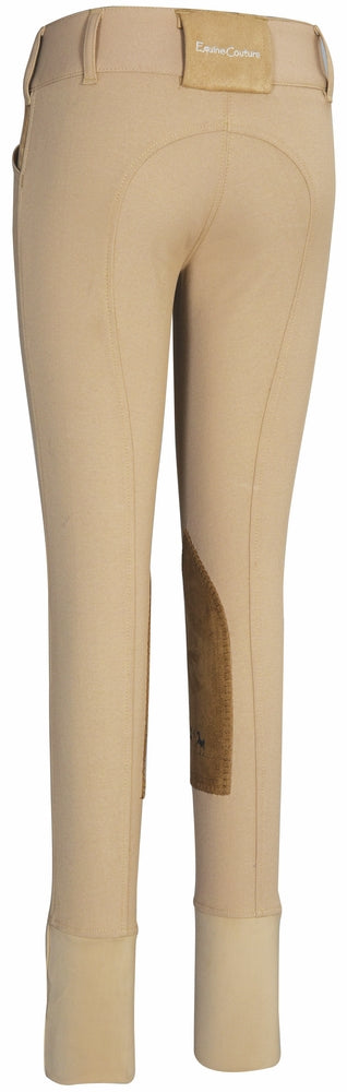 Equine Couture Children's Coolmax Champion Knee Patch Breeches 14 Safari/Taupe