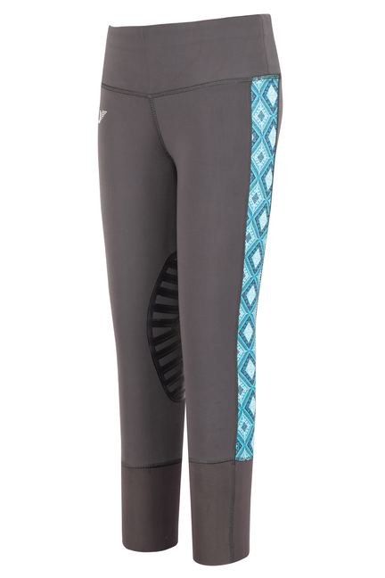 TuffRider Children's Artemis EquiCool Riding Tights  Small  Charcoal/Print 